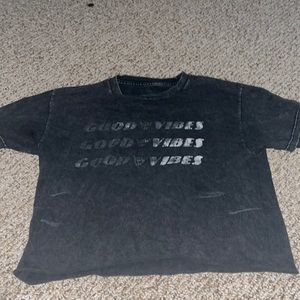 faded “good vibes” crop top